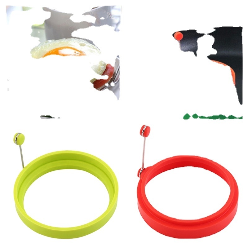 Kitchen Baking Pastry  Pancake Rings Tools Round Frying Egg Poachers Cake Silicone Hand Egg Mold