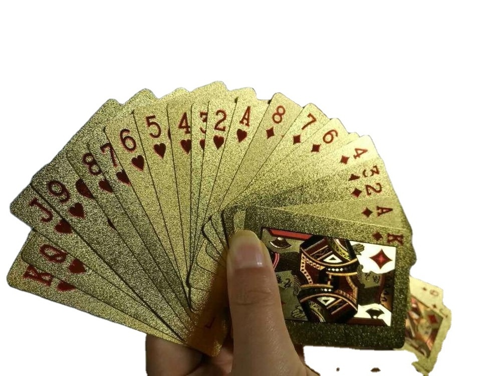 24K Golden Carat Playing Card One Deck Gold Foil Poker US Dollar Style Poker Cards Wedding Gift for guester