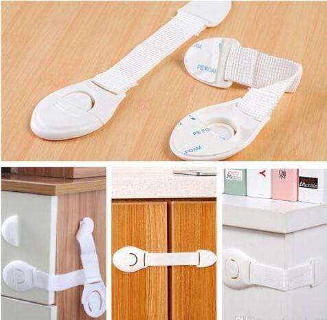 Wholesale Protection Children Drawer Doors Locking Kids Safety Plastic White Refrigerator Door Locks Home Use Child Elastic Lock