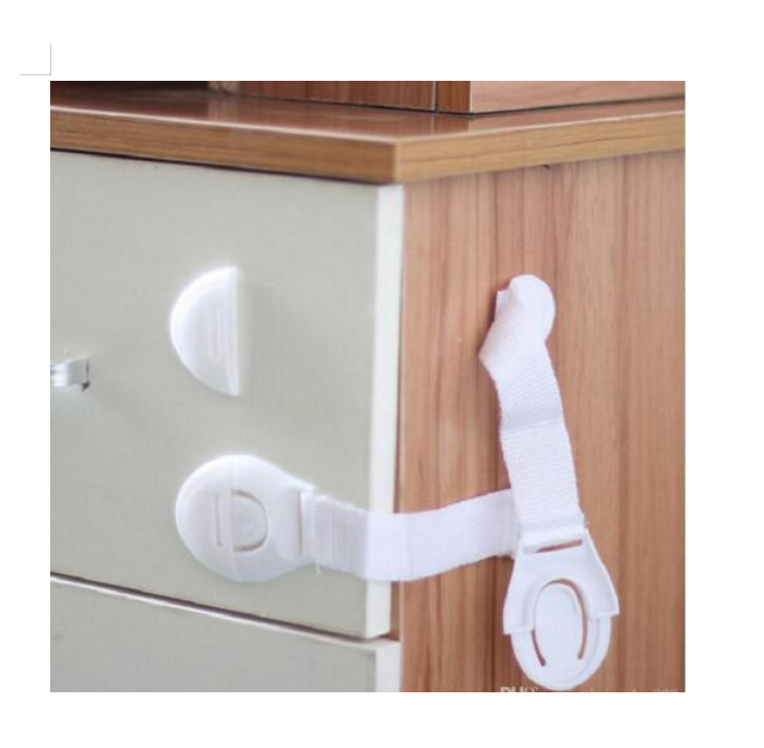 Wholesale Protection Children Drawer Doors Locking Kids Safety Plastic White Refrigerator Door Locks Home Use Child Elastic Lock