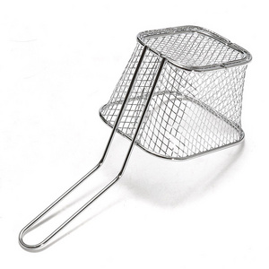 1 Piece Stainless Steel Chips Deep frying Basket Strainer Fryer kitchen Cooking Chef Basket Colander Tool French Fries Basket