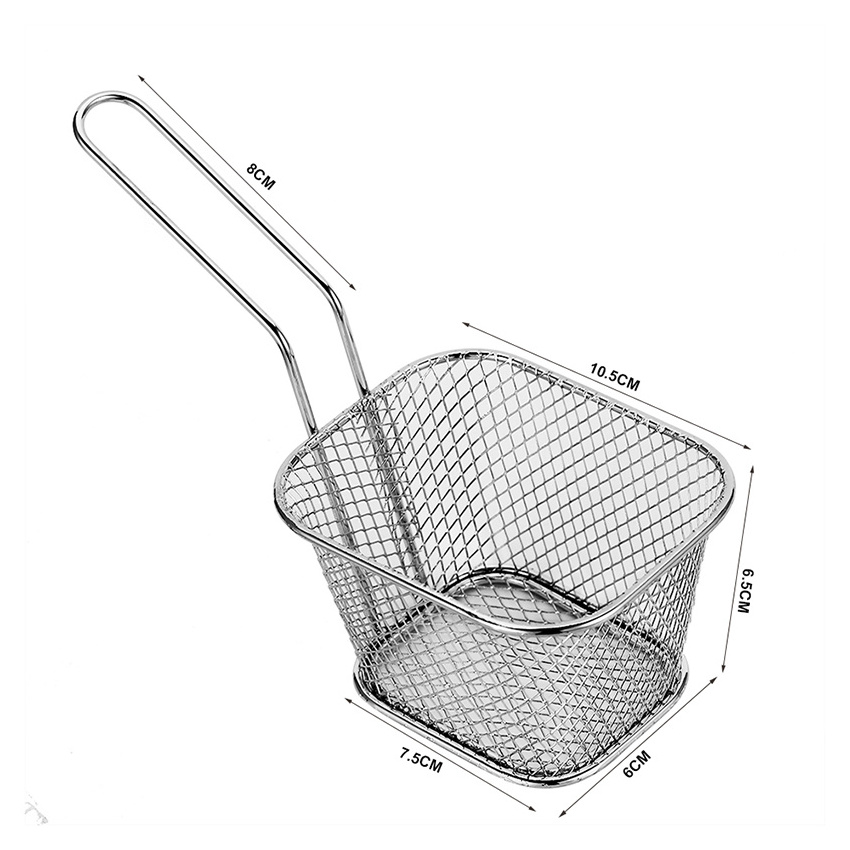 1 Piece Stainless Steel Chips Deep frying Basket Strainer Fryer kitchen Cooking Chef Basket Colander Tool French Fries Basket