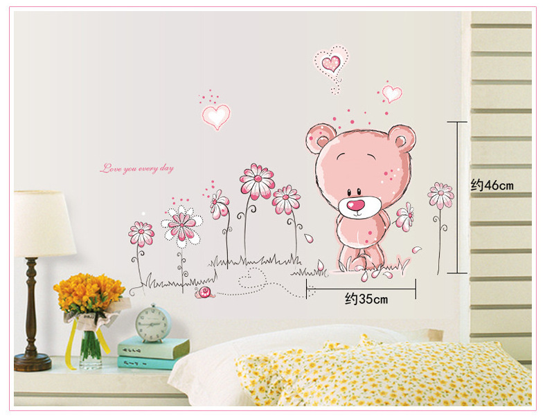 Pink Headboard Wall Sticker for Kids Room Home Decor Nursery Wall Decal Children Poster Baby 1 Pc Wholesale