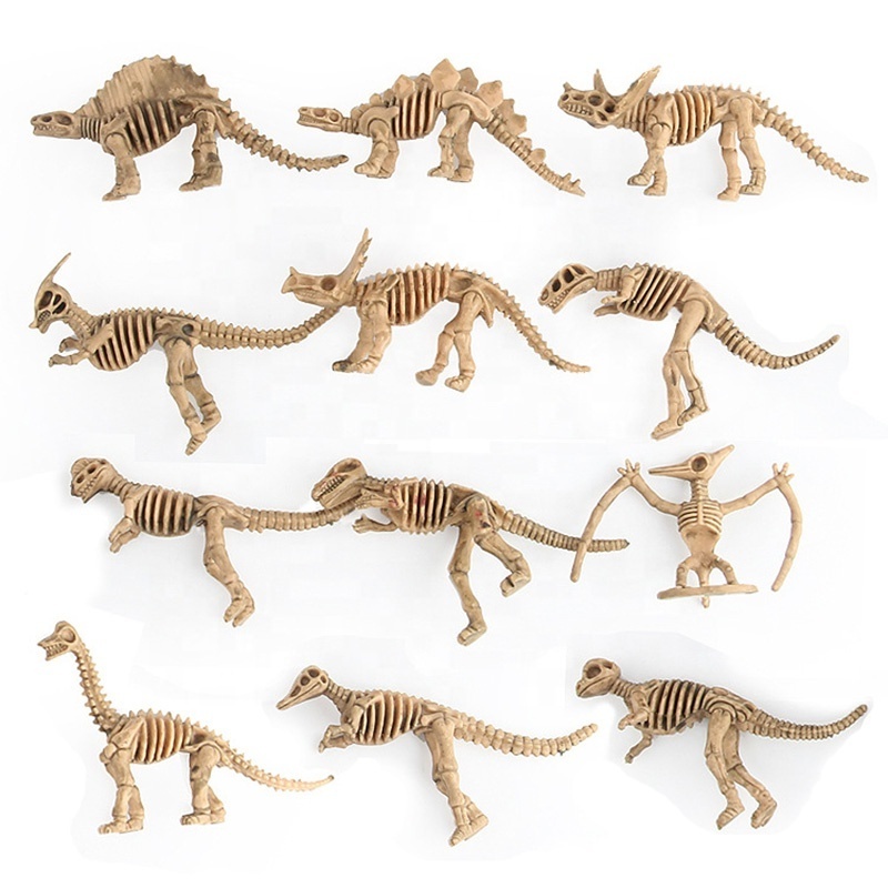 12pcs Dinosaur Toys Fossil Skeleton Simulation Model Set Mini Action Figure Jurassic Educational Creative Toys For Boys Children