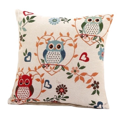 Owl Cartoon Jacquard Linen/Cotton Sofa Bed Cushion Cover Throw Pillow Case Car Decorbox Home Decor Supplies