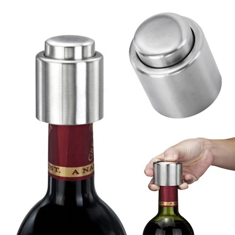 New Arrival 1PC Silver Elegant Stainless Steel Vacuum Wine Stopper Saver Preserver Pump Sealed Sealer