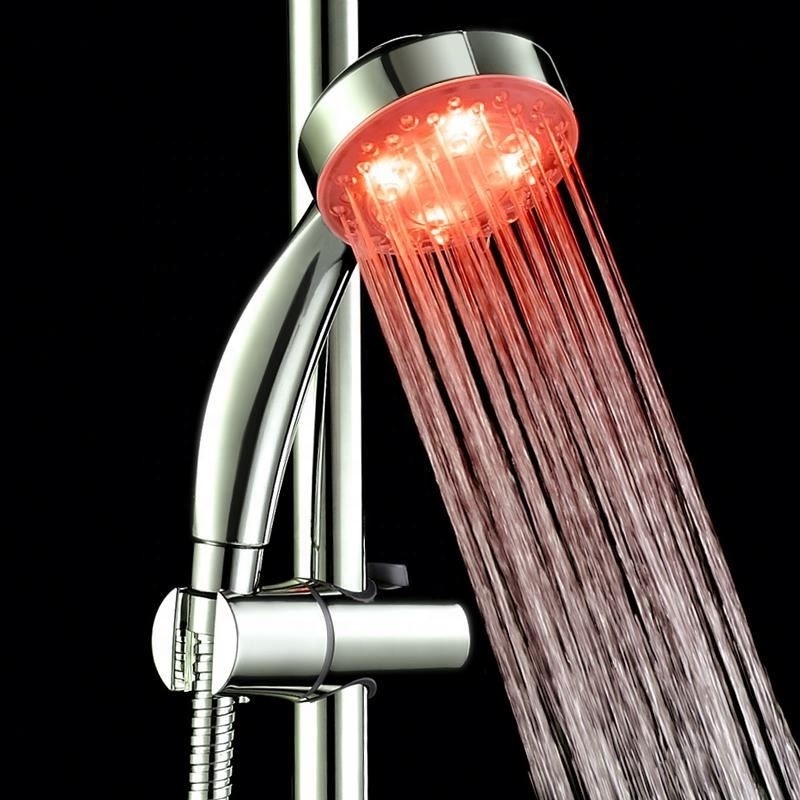 water power Colorful LED Shower Head Handheld Temperature Sensor Light Shower Head No Battery Bathroom Accessories