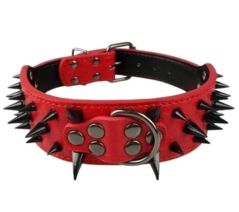 2inch Wide Cool Sharp Spiked Studded Leather Dog Collars 15-24