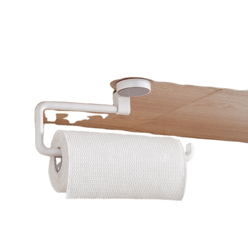 Suction Wall Toilet Roll Paper Holder Rack Kitchen Cabinet Cling Film Rag Hanger Holder Organizer Bathroom Towel Hanging Shelf