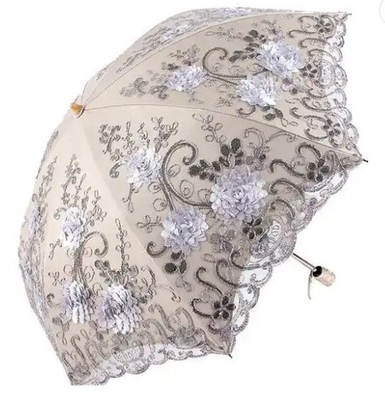 Folding Umbrella Rain Women Elegant Lace Windproof Sun Umbrella Sunshade Rain Umbrellas