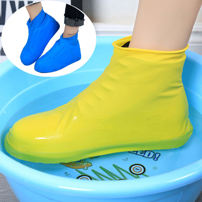 Rain Waterproof Rubber Anti Slip Rain Boot Overshoes Raincoat Reusable Silicone Insoles Shoes Outdoor Camping Tools