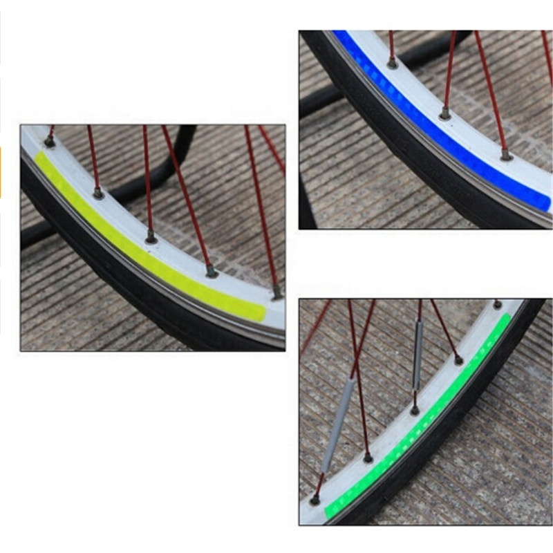 1PCS 21.5*10.5cm Bicycle reflector Fluorescent MTB Bike Bicycle Sticker Cycling Wheel Rim Reflective Stickers Decal Accessories