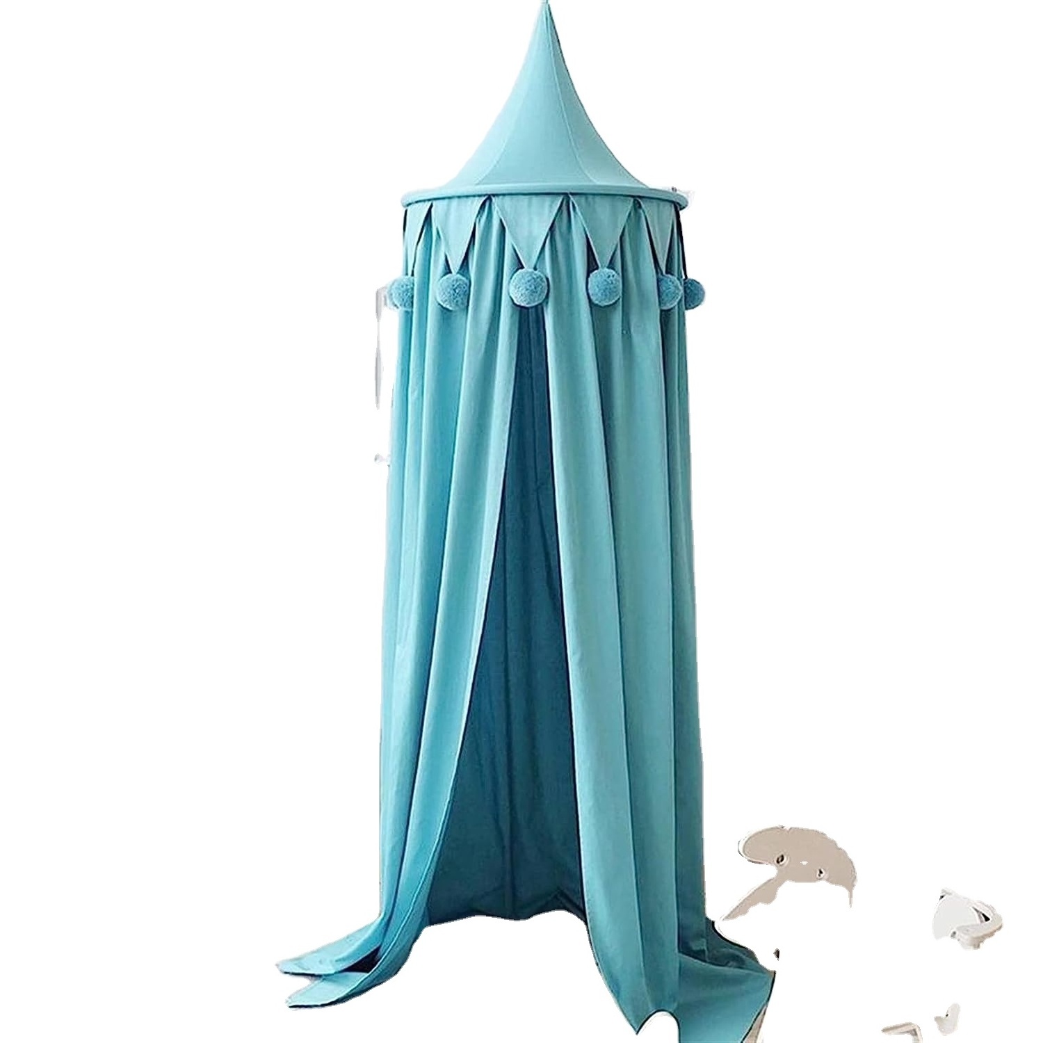 Baby Crib Mosquito Net With Ball Lace Canopy Curtain Kid Bedding Crib Netting Girls Princess Play Tent Children Room Decoration