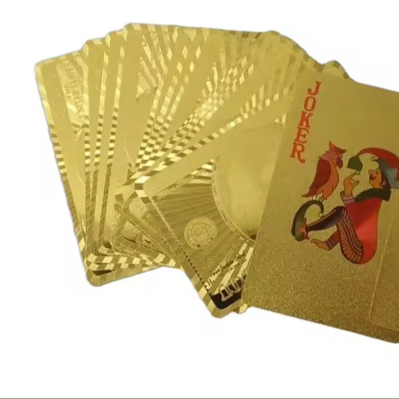 24K Golden Carat Playing Card One Deck Gold Foil Poker US Dollar Style Poker Cards Wedding Gift for guester