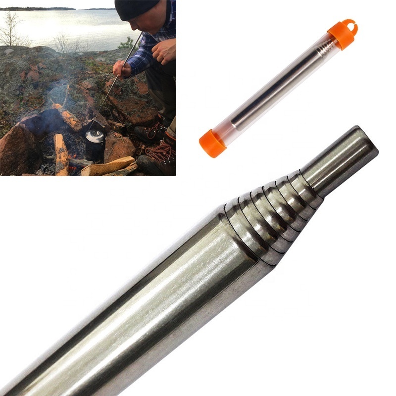 Portable Fire Starter Retractable Stainless Steel Camping Survival Blow Fire Tube Tools Outdoor Cooking Survival Blow Fire Tube