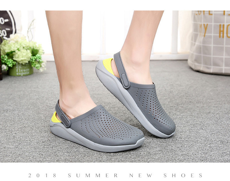 Hole Shoes Men's Sandals  Anti slip Soft Sole Breathable Headband Slippers Couple Summer Sandals clogs