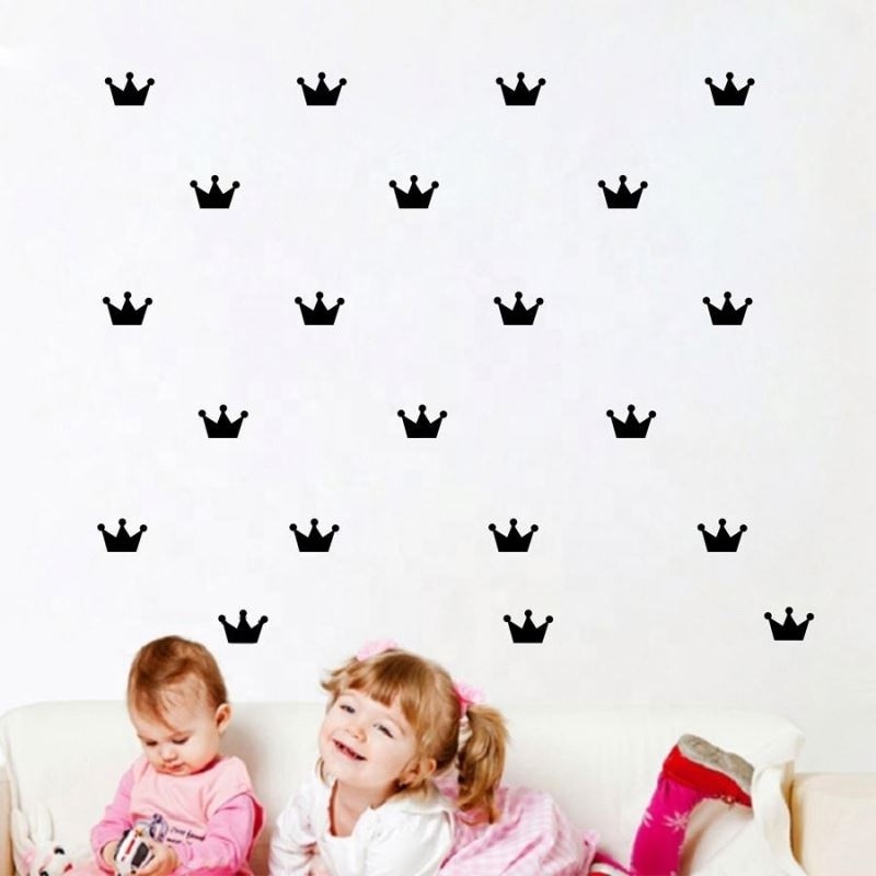 36 pcs Crown pattern wall paste sticker for kid's bedroom decorate wall sticker Princess baby girl wall decor