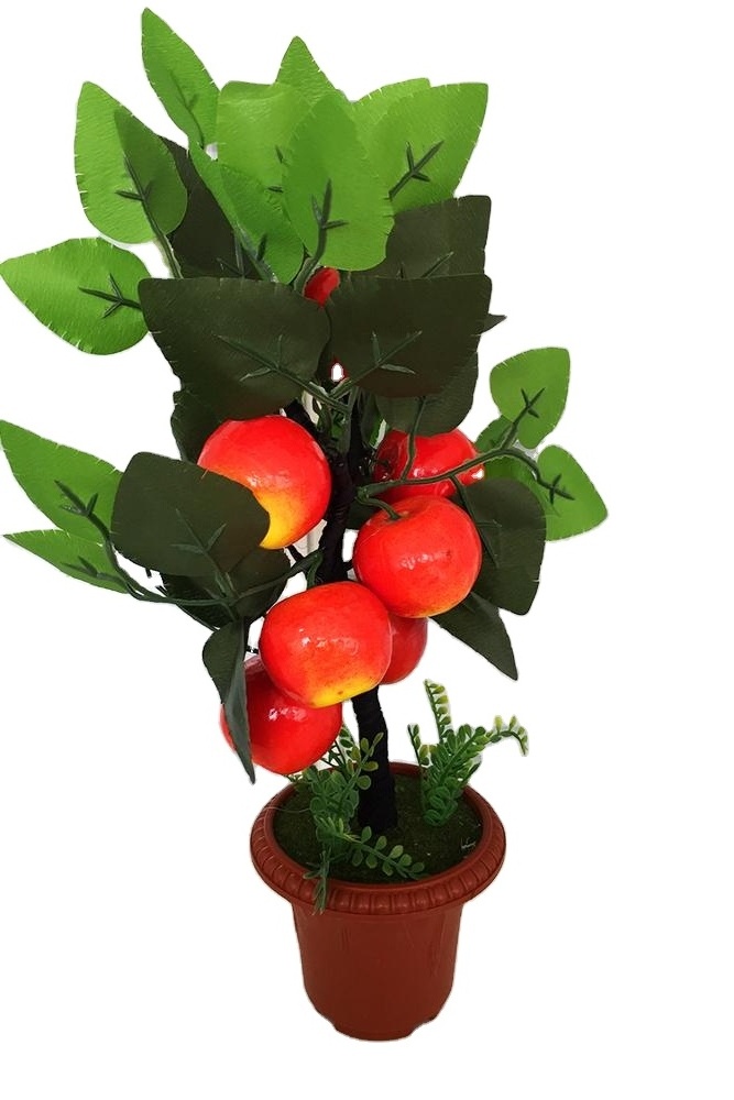 Home Decor Fruit Orange Apple Lemon Tree Emulate Bonsai Simulation Decorative Artificial Flowers Green Pot Plants Ornaments