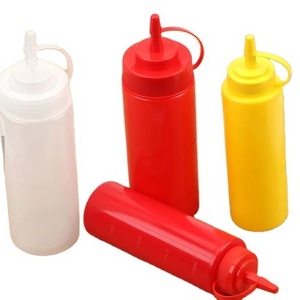 Sauce Vinegar Oil Ketchup Gravy Cruet Kitchen Accessories Gravy Boat Plastic Condiment Dispenser 8oz 12oz Squeeze Bottle