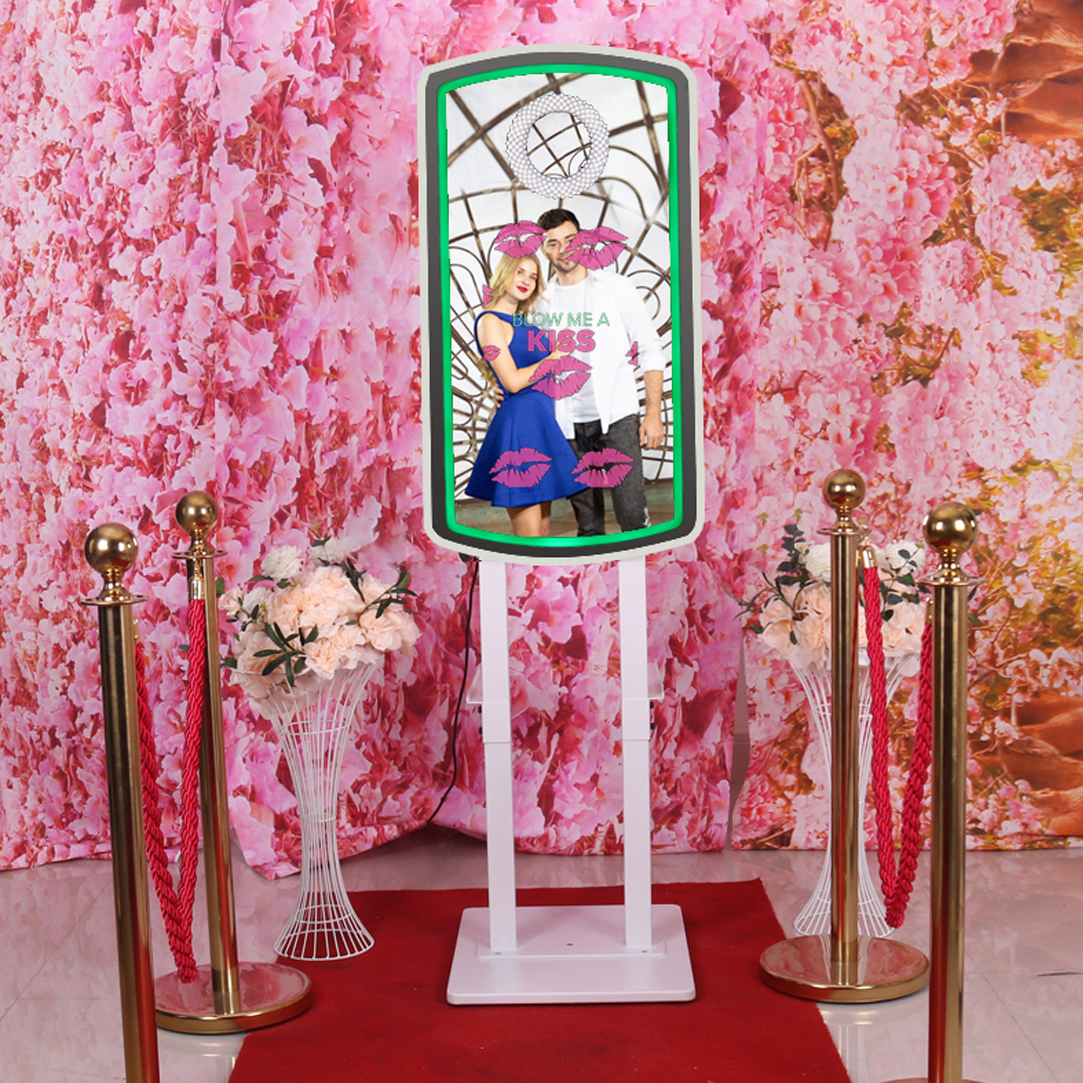 magic mobile party touch screen dslr ring light kiosk photobooth 360 mirror photo booth with printer and camera