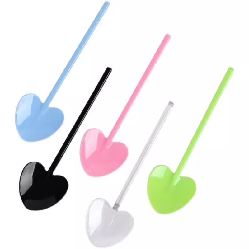 Mini plastic spoon tasting serving dessert spoon for ice cream cake Party Birthday Home heart shape