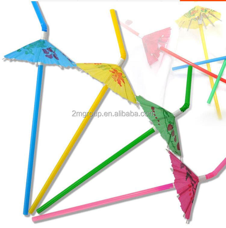 Umbrella an fireworks decorative plastic drinking straw for cocktail