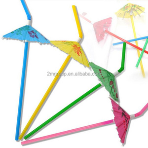 Umbrella an fireworks decorative plastic drinking straw for cocktail