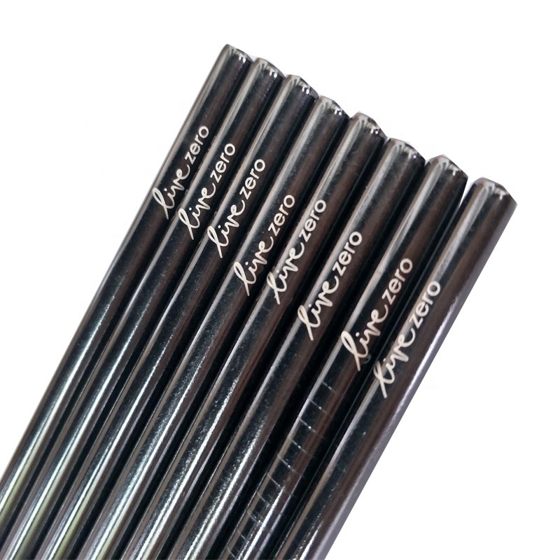 Coloured stainless steel straws short cocktail metal straw for drinking engraved silver or black logo top seller