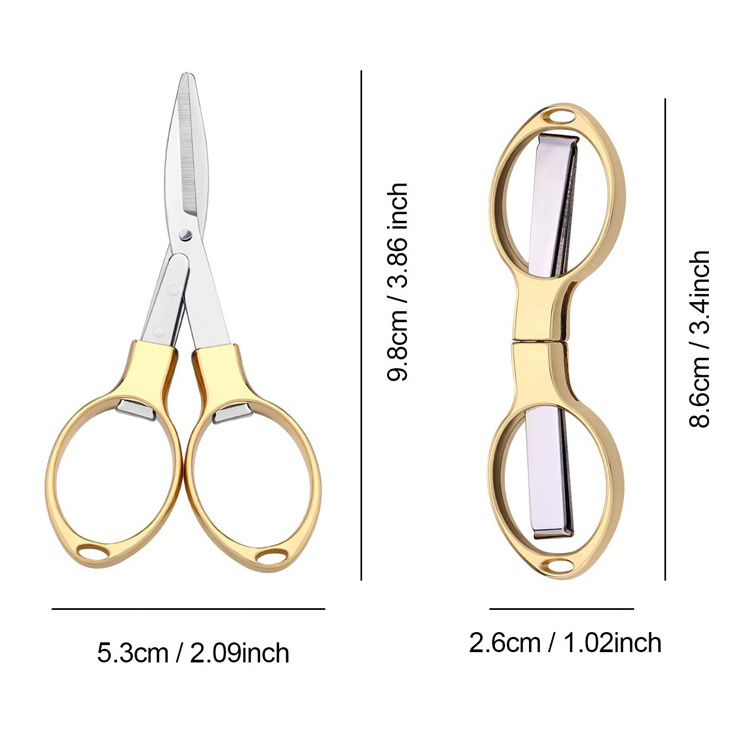 Stainless Steel Folding Scissors,Glasses-shaped Mini Shear,Anti-Rust telescopic cutter