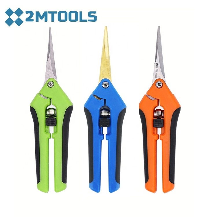 Handle Pruner Shear  Garden Pruning Cutting Straight /Curved Blade Trimming Scissors for Garden