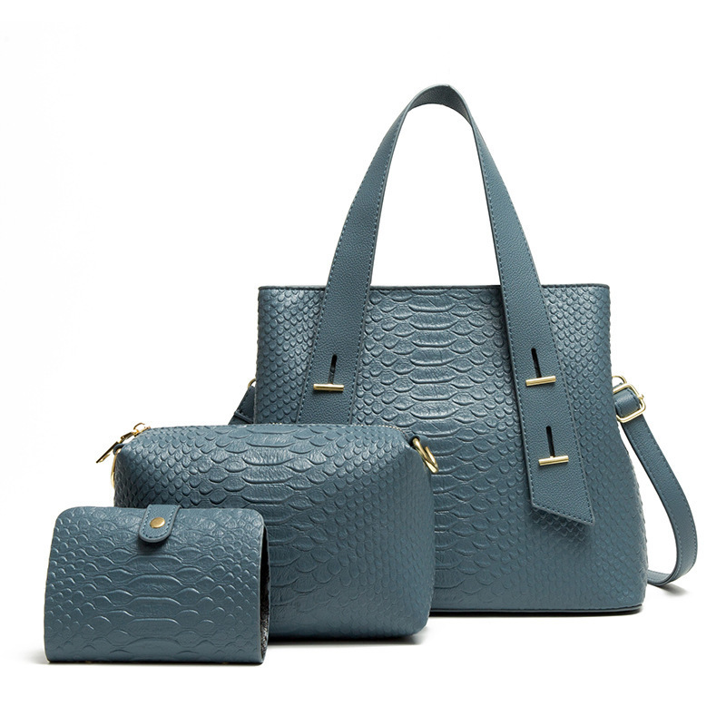 2ndr Brand Fashion 3Pcs Snake Skin Ladies Purse And Handbag And Handbags Set Vendors