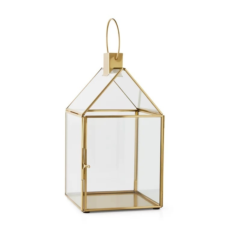 New Classic Modern Look Design Handmade Gold Nickel Plated Lantern With Glass Material Lamps For Table Decoration Use