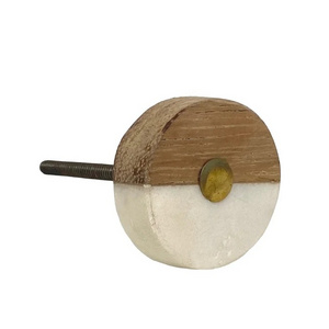 Round Shaped Wood And Marble Cabinet Door Pull Handle With Premium Quality Knobs