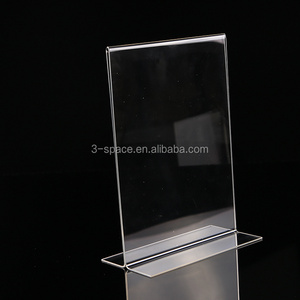 Vertical Version advertising display PMMA Clear Plastic Table Menu Stand A4 menu holder