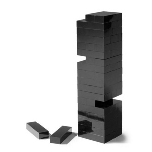 Black Tumbling Tower Stacking Game Acrylic Building Blocks Strategic Puzzle Games for Family