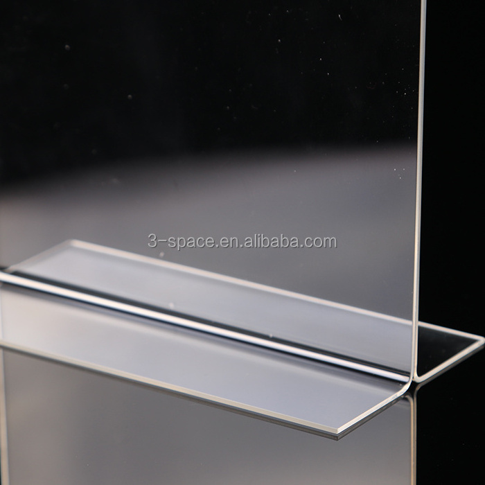 Vertical Version advertising display PMMA Clear Plastic Table Menu Stand A4 menu holder