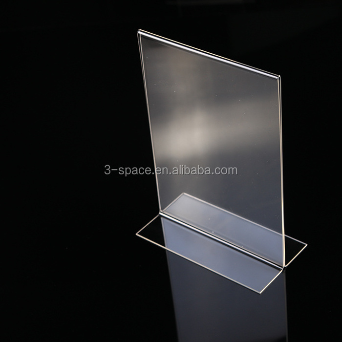 Vertical Version advertising display PMMA Clear Plastic Table Menu Stand A4 menu holder