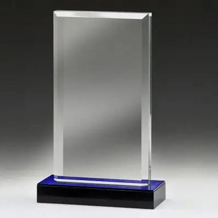 Personalized Custom Made Acrylic Beveled Awards Clear Corporate Plaque with Base 6