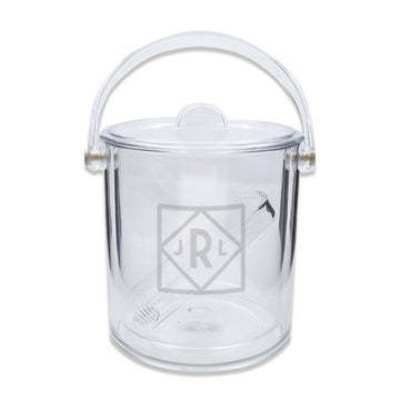 Clear Cylindrical Acrylic Plastic Ice Bucket with Lid and Handle Custom 6"L x 6"W x 7"H  Champagne Beer Wine Bucket for Bar Club