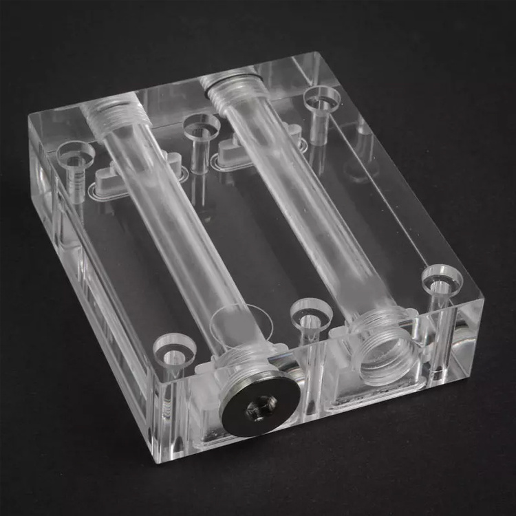 CNC 3-Axis Machined Parts Clear Acrylic Plastic Components with Thread Holes PMMA Polished Part for Manufacturing Industries