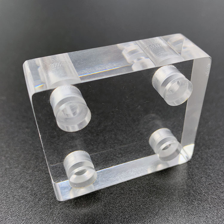 CNC 3-Axis Machined Parts Clear Acrylic Plastic Components with Thread Holes PMMA Polished Part for Manufacturing Industries