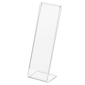 Clear Premium Vertical Acrylic Sign Holder Single Sided Slant Back Counter top 2x6 Angled Photo Booth Display Strip Frame