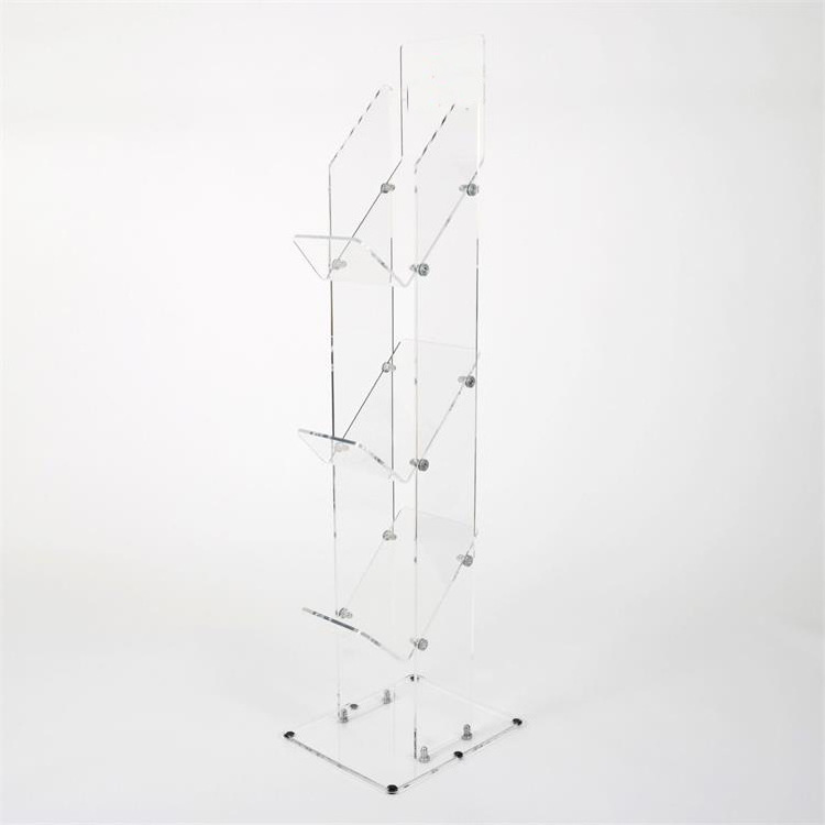 Tall Magazine Newspaper Stand Transparent Acrylic Screwed Book Holder Book Store Library Supply