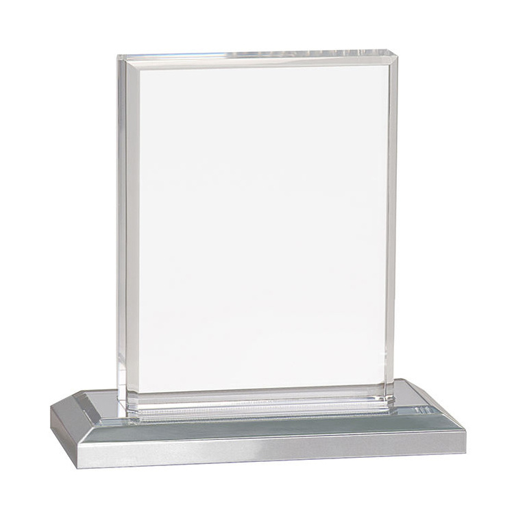 Personalized Custom Made Acrylic Beveled Awards Clear Corporate Plaque with Base 6