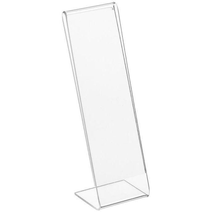 Clear Premium Vertical Acrylic Sign Holder Single Sided Slant Back Counter top 2x6 Angled Photo Booth Display Strip Frame