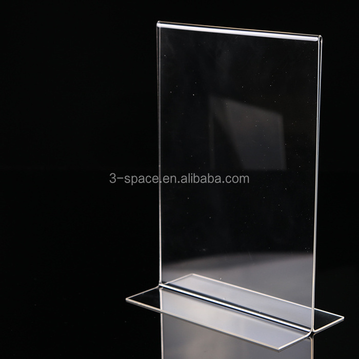 Vertical Version advertising display PMMA Clear Plastic Table Menu Stand A4 menu holder