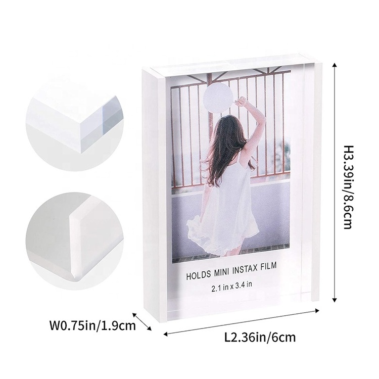 Instax Mini Acrylic Picture Frames 2x3 Cute Picture Frame Desktop Lucite Tabletop Picture Frames