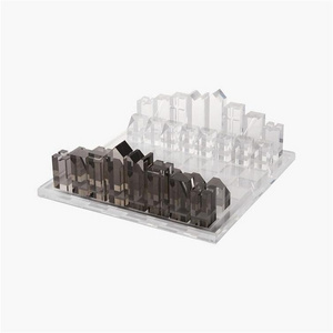 Luxury Acrylic Chess Set 32 Crystal Skyscraper Geometric Chess Pieces Classic Chess Tournament Game