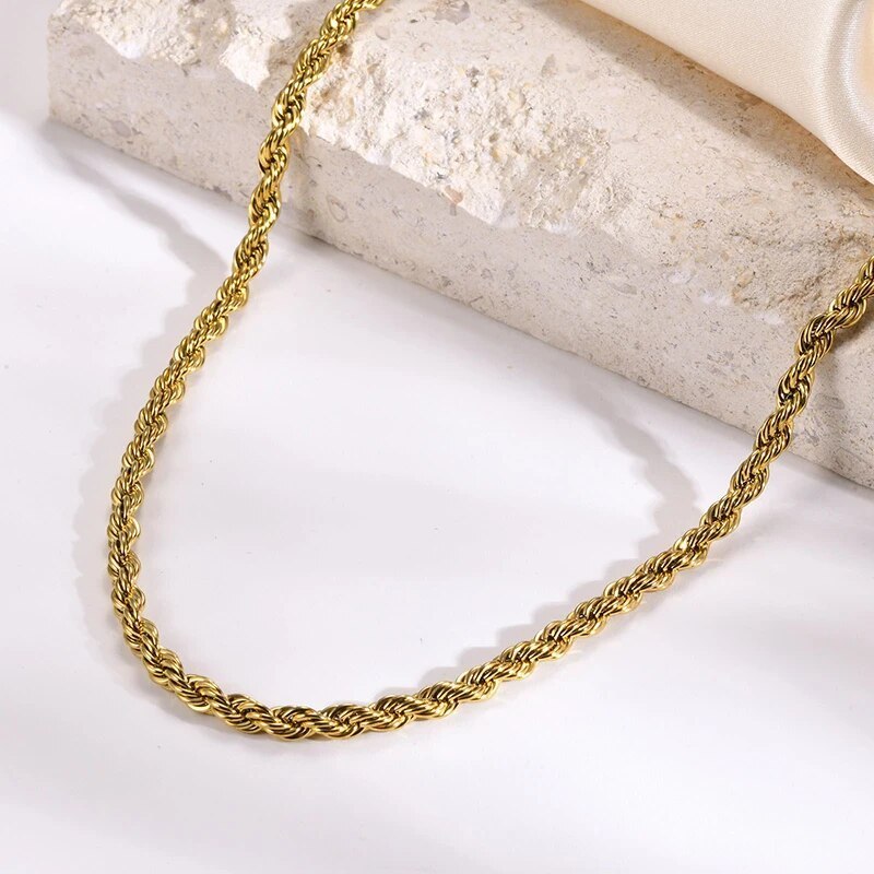 HOVANCI Wholesale Custom 14K 18K Gold Rope Chain For Men Women Necklaces Stainless Steel Chain For Jewelry Making