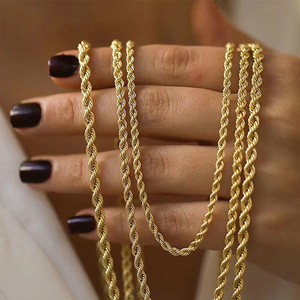 HOVANCI Wholesale Custom 14K 18K Gold Rope Chain For Men Women Necklaces Stainless Steel Chain For Jewelry Making